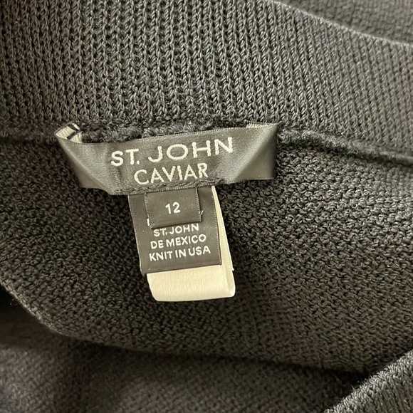 St John Caviar Santana Knit A Line Panel Knee Skirt - Picture 5 of 7